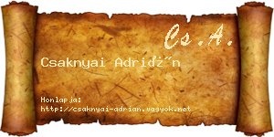 Csaknyai Adrián névjegykártya